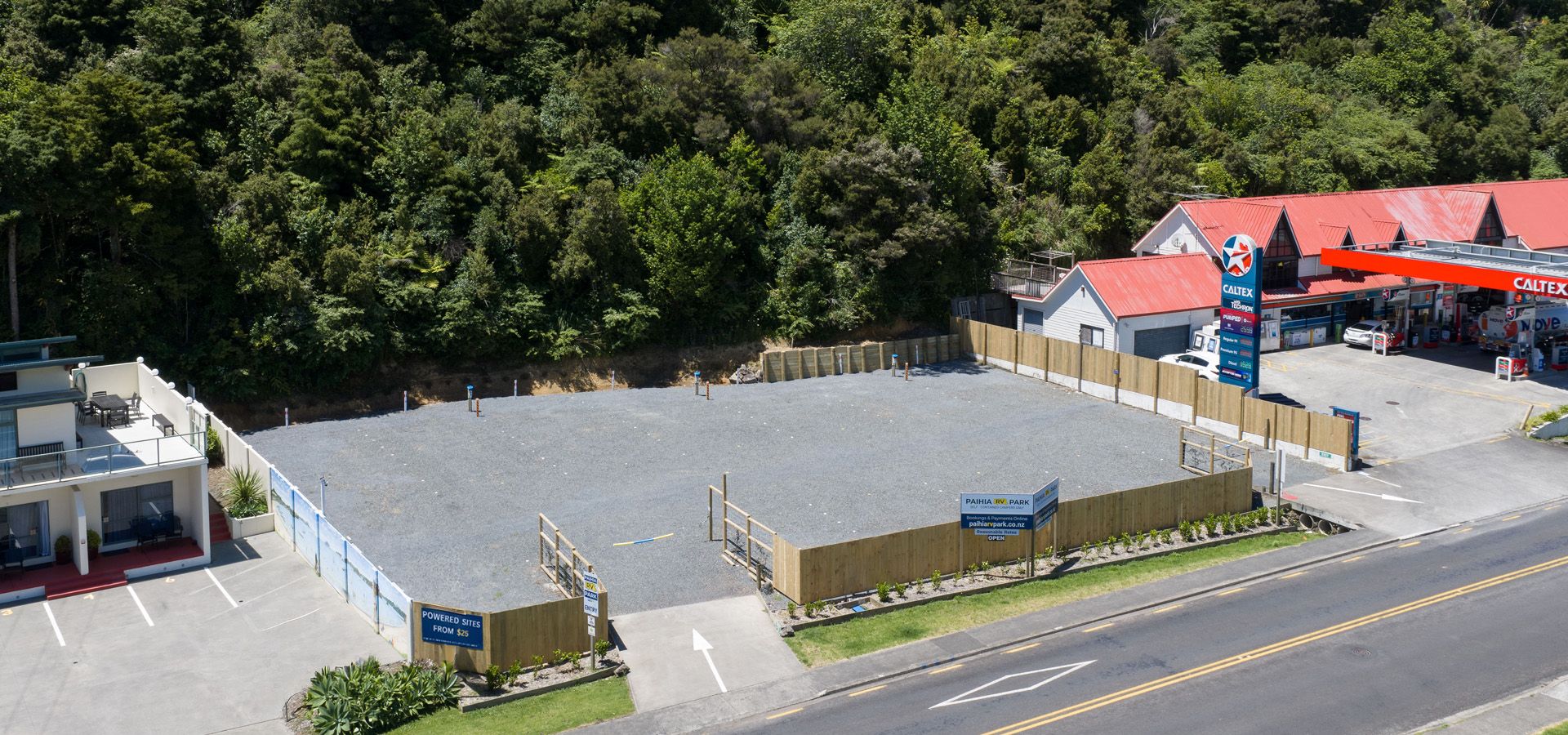Drone front view Paihia RV Park